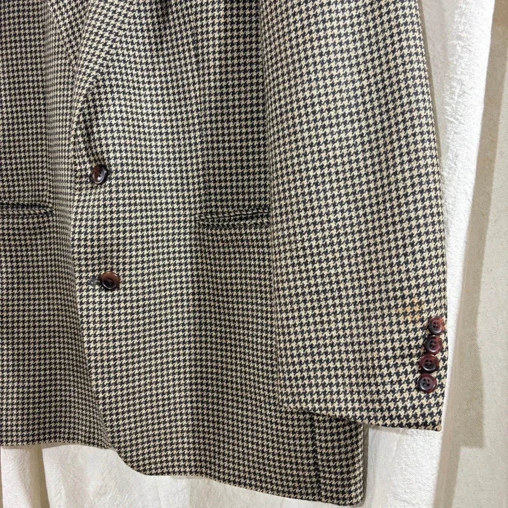Polo University Club Ralph Lauren Wool Houndstooth Blazer Sport Coat Mens 43T